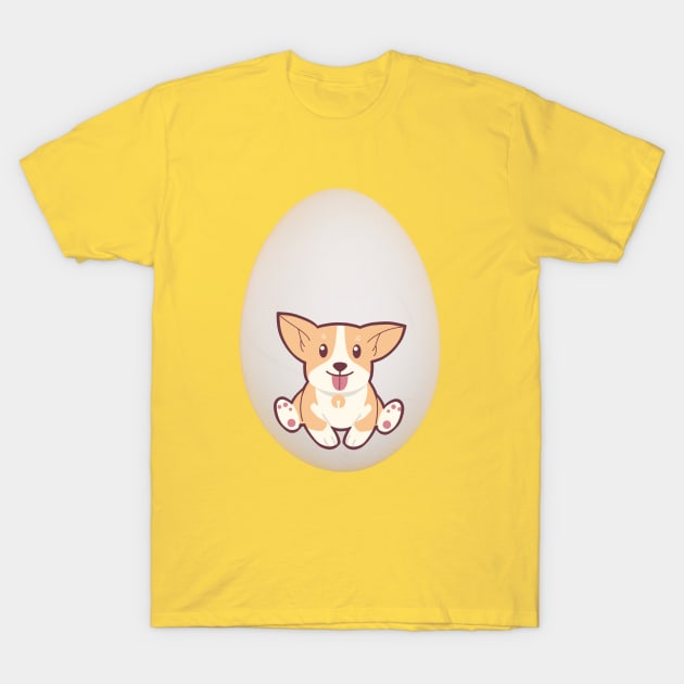 Funny Dog In The Egg T-Shirt by Happysphinx